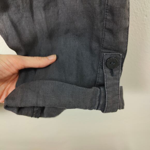 J Jill Linen Pants Women Large Gray Roll Cuff Pull On PureJill Lagenlook Casual - Picture 4 of 9